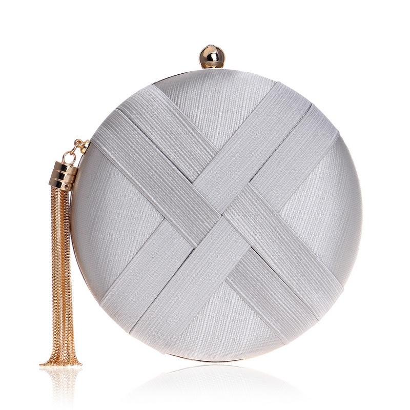 Silk Handbag for Fashion Banquets and Parties - Silver