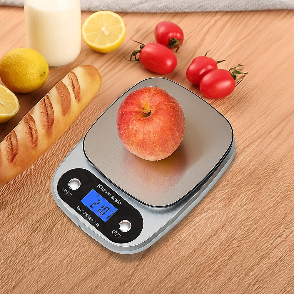 0.1g Digital Kitchen Scale 3kg Rechargeable High Precision Food