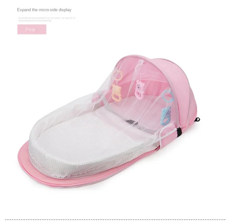 Red Portable Multi-Purpose Baby Bed and Diaper Backpack - Lightweight, Waterproof, Canvas + Polyester Material, Travel Essential for Moms(With...