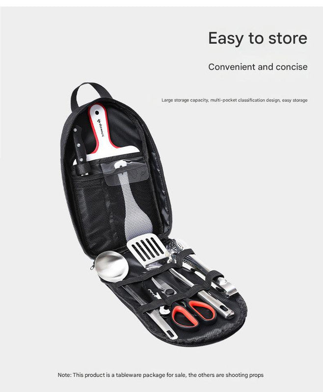 Portable Kitchen Utensil Storage Bag - Lightweight Organizer for Camping and Outdoor Cooking,Blue