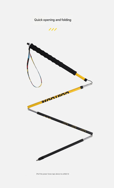 Ultralight Carbon Fiber Foldable Trail Running & Hiking Pole(blue Recommended height range 155-165cm)