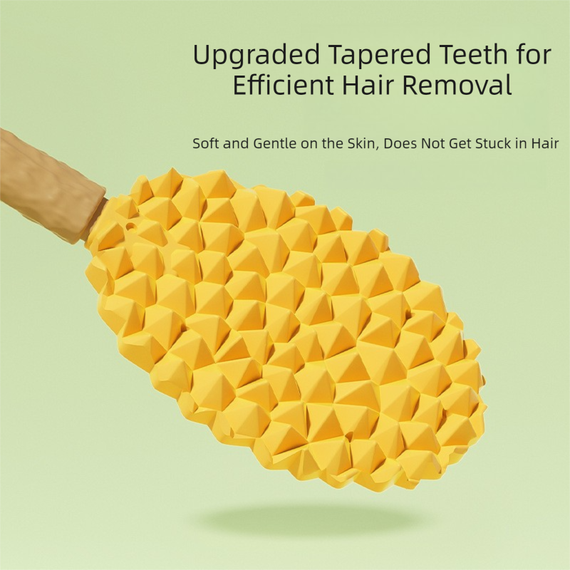 Green and Yellow Pet Durian Massage Comb 2-Pack - Cat Deshedding Brush with Dual-Sided TPR Design for Soft Skin and Fur Cleaning