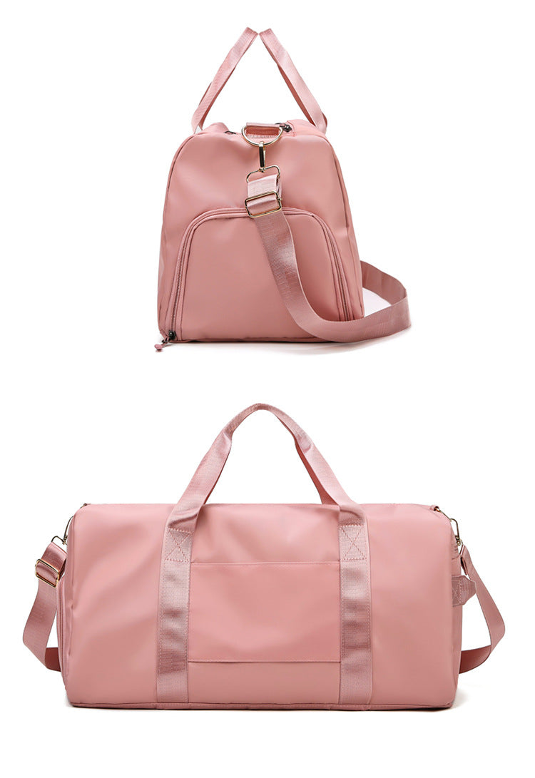 Black Large Capacity Travel Duffel Bag – Wet & Dry Separation, Shoe Compartment, and Luggage Sleeve for Gym, Yoga, and Short Trips