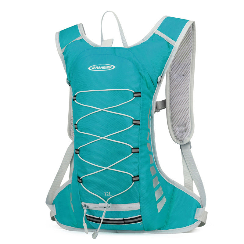 Green Lightweight Outdoor Sports Backpack Breathable Hiking Daypack Compact Running Cycling Bag with Bungee Storage 45cm for Travel