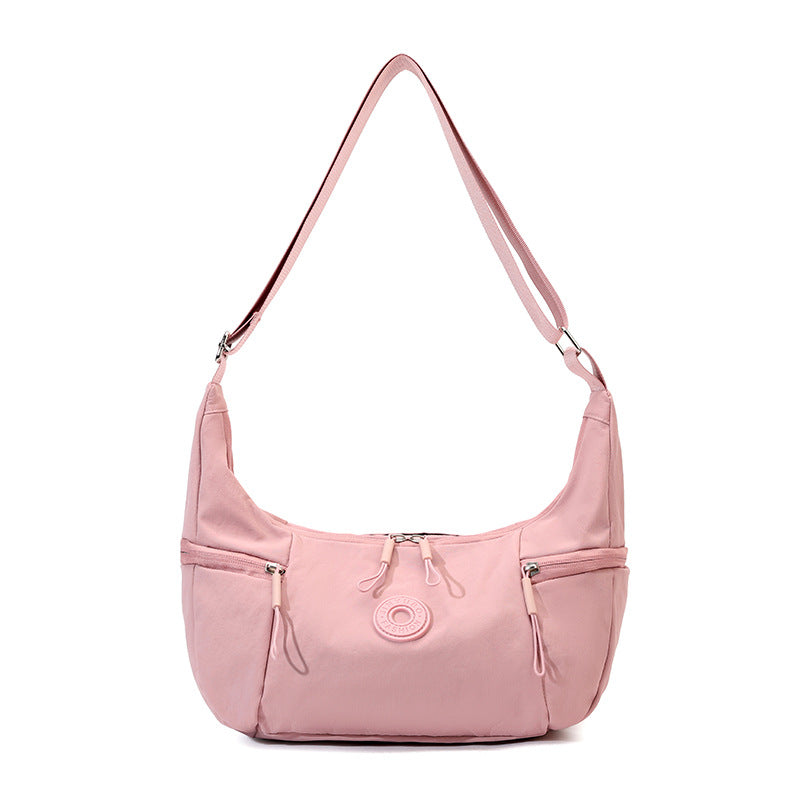 Pink Stylish & Lightweight Nylon Crossbody Bag for Women - Large Capacity Shoulder Hobo Bag with Water-Resistant Finish, Perfect for Travel & Daily...
