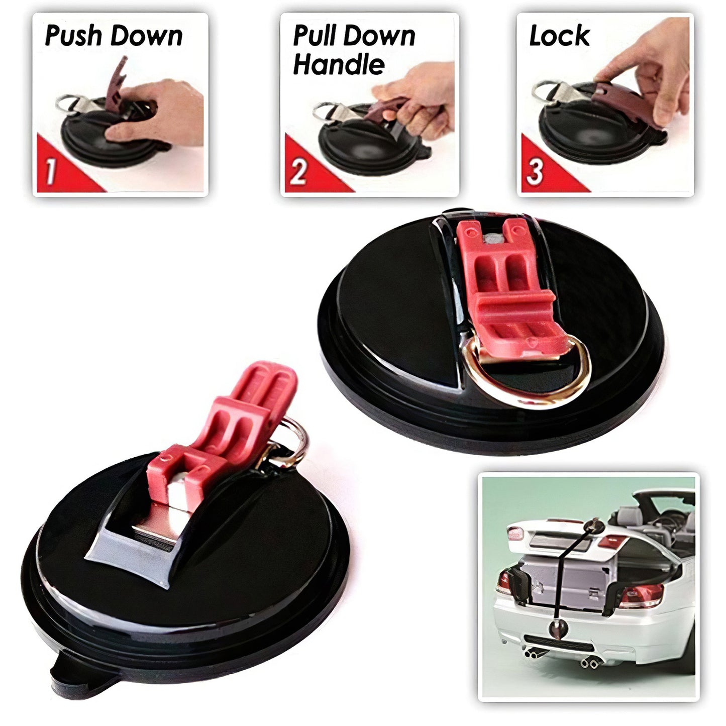 4 Pack Sky blue plate + green buckle Heavy Duty Suction Cup Anchors with S-Hooks for Car Side Awnings and Camping Tarps Multifunctional Tie Down...