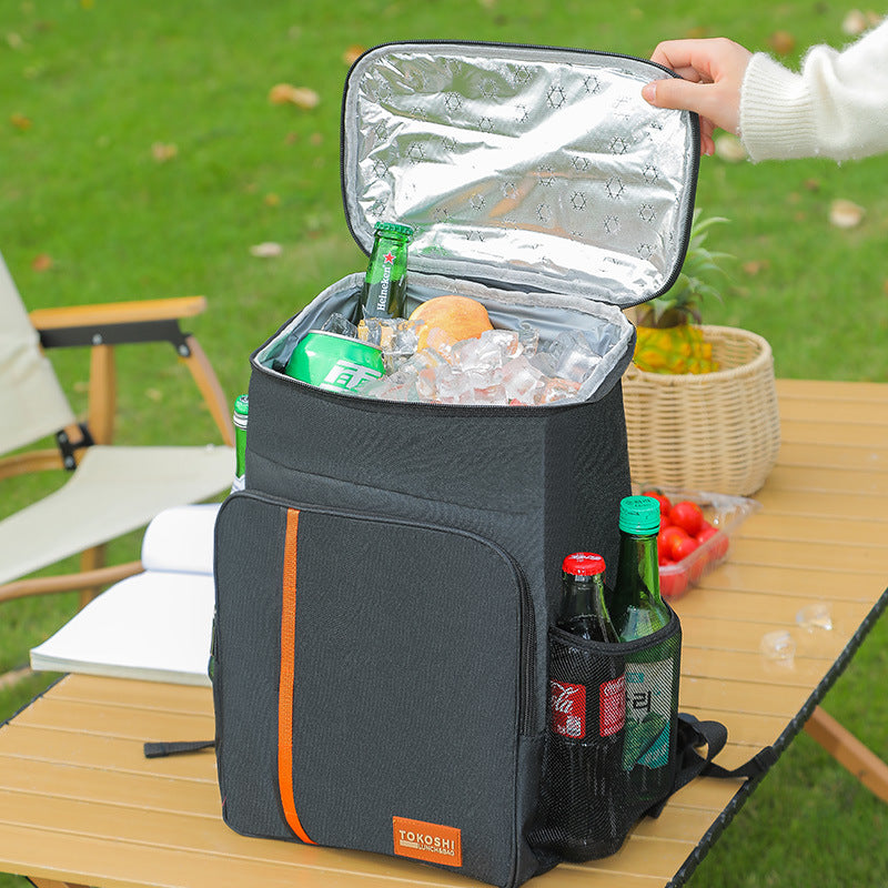 Navy blue Large Capacity Insulated Cooler Backpack 20.5L Leakproof Thermal Lunch Bag Waterproof Soft Sided Cooling Rucksack for Camping Picnic...