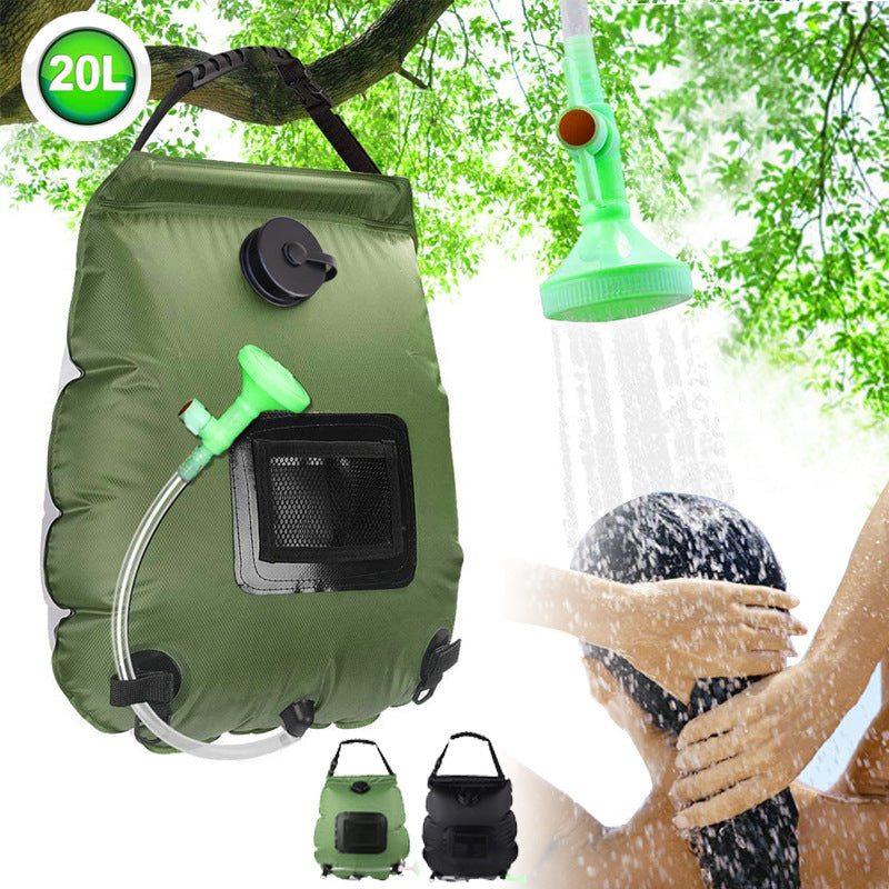 Portable Solar Camping Shower Bag 20L with Hose & Shower Head