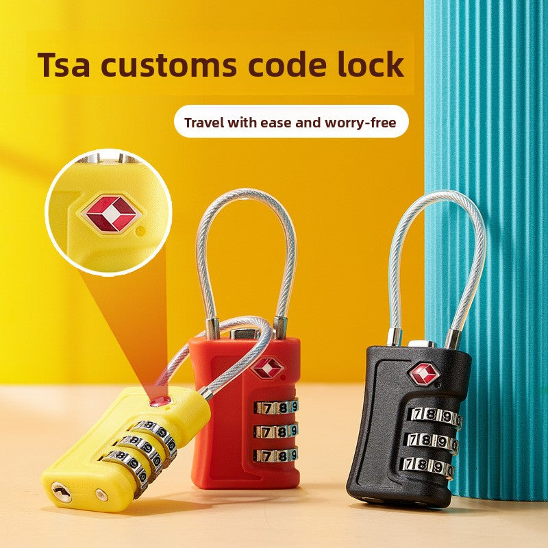 Black TSA Approved Cable Combination Padlock 3-Digit Security Lock for Travel Luggage Suitcase Gym Lockers Durable Steel Wire Australian Travel...
