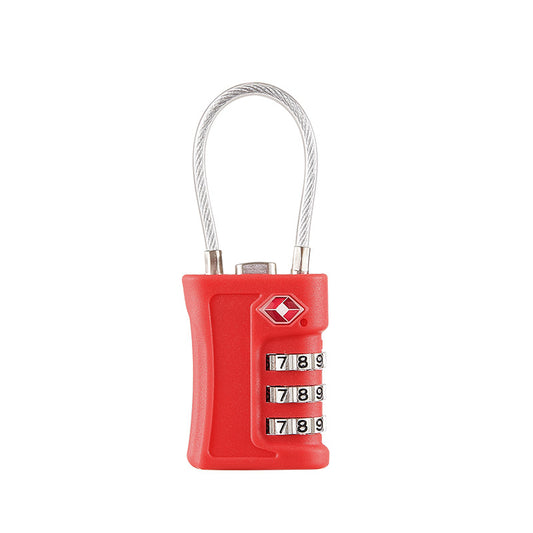 Red TSA Approved Cable Combination Padlock 3-Digit Security Lock for Travel Luggage Suitcase Gym Lockers Durable Steel Wire Australian Travel...