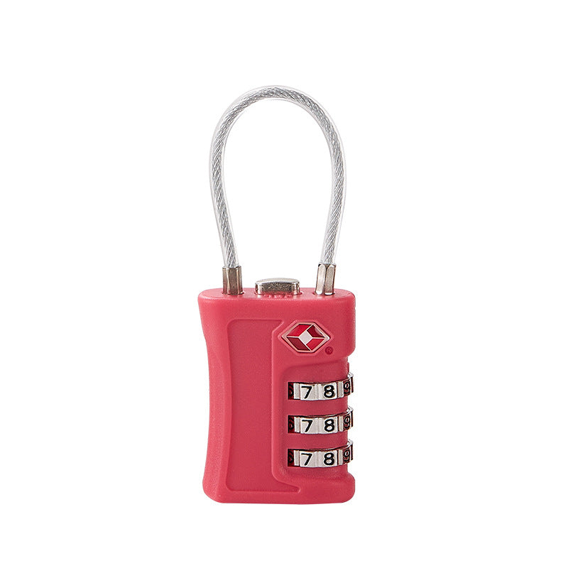 Pink TSA Approved Cable Combination Padlock 3-Digit Security Lock for Travel Luggage Suitcase Gym Lockers Durable Steel Wire Australian Travel...