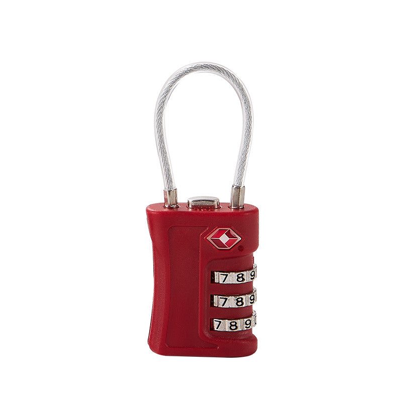 Wine red TSA Approved Cable Combination Padlock 3-Digit Security Lock for Travel Luggage Suitcase Gym Lockers Durable Steel Wire Australian Travel...