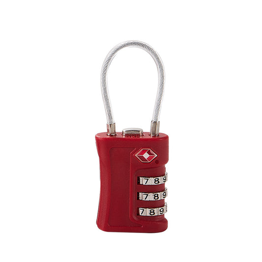 Wine red TSA Approved Cable Combination Padlock 3-Digit Security Lock for Travel Luggage Suitcase Gym Lockers Durable Steel Wire Australian Travel...