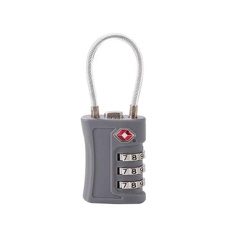 Grey TSA Approved Cable Combination Padlock 3-Digit Security Lock for Travel Luggage Suitcase Gym Lockers Durable Steel Wire Australian Travel...