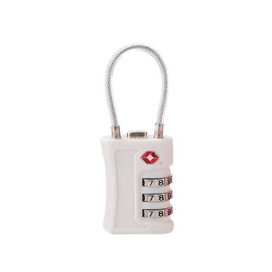 White TSA Approved Cable Combination Padlock 3-Digit Security Lock for Travel Luggage Suitcase Gym Lockers Durable Steel Wire Australian Travel...