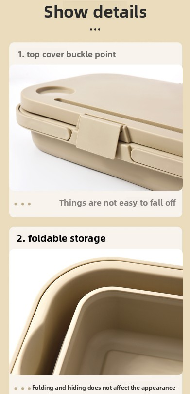 Collapsible Picnic Basket with Mini Table Lid Portable Folding Storage Crate with Cup Holders and Phone Stand Multi-Functional Outdoor Camping Sink...