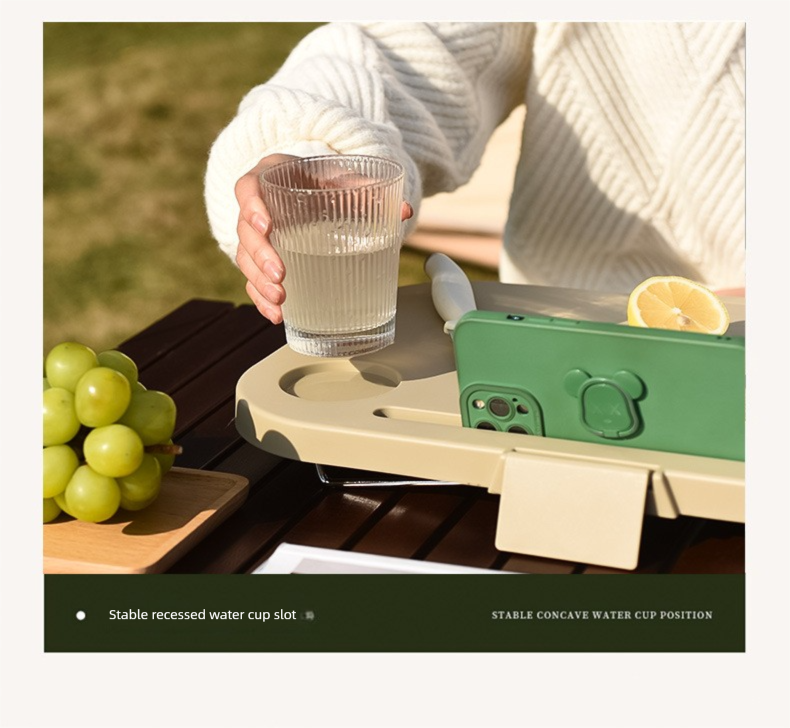 Collapsible Picnic Basket with Mini Table Lid Portable Folding Storage Crate with Cup Holders and Phone Stand Multi-Functional Outdoor Camping Sink...