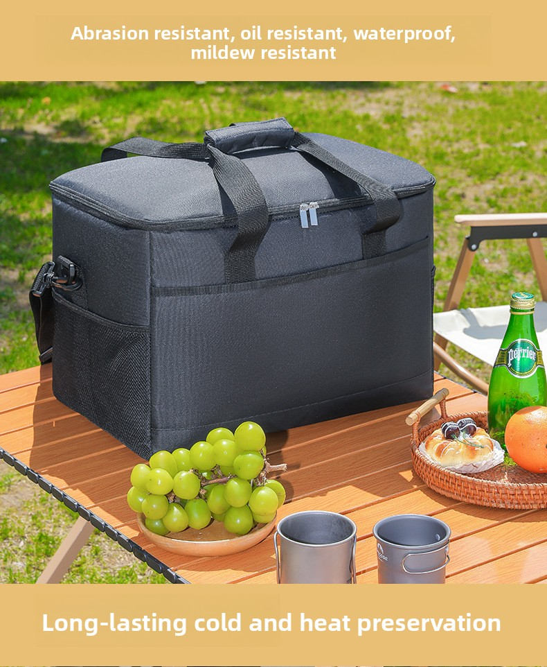 Small Insulated Lunch Bag 10L Cooler Tote Box with Shoulder Strap Leakproof Thermal Meal Prep Carrier for Work School Picnic Navy Blue
