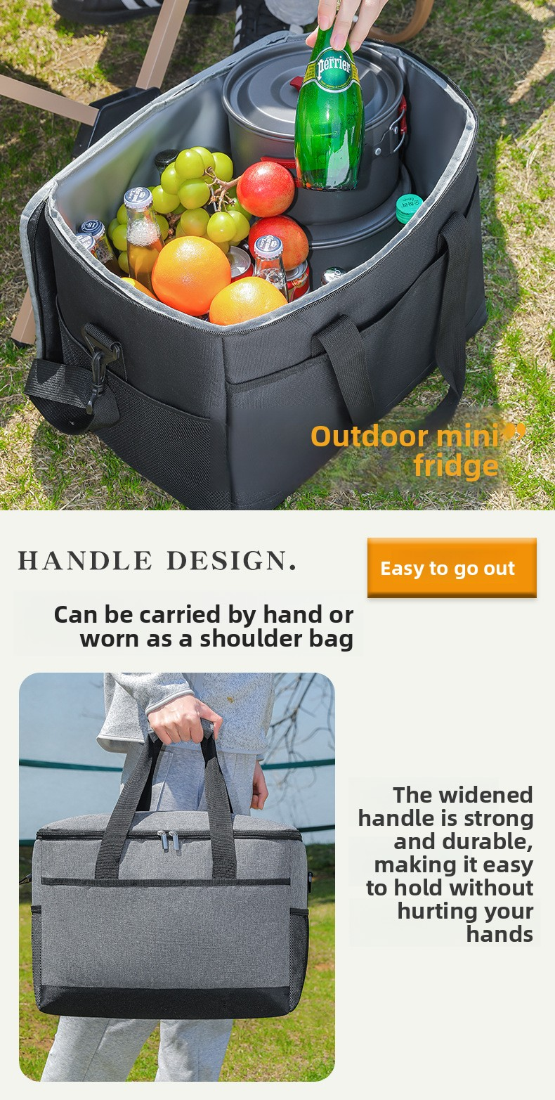 Small Insulated Lunch Bag 10L Cooler Tote Box with Shoulder Strap Leakproof Thermal Meal Prep Carrier for Work School Picnic Navy Blue