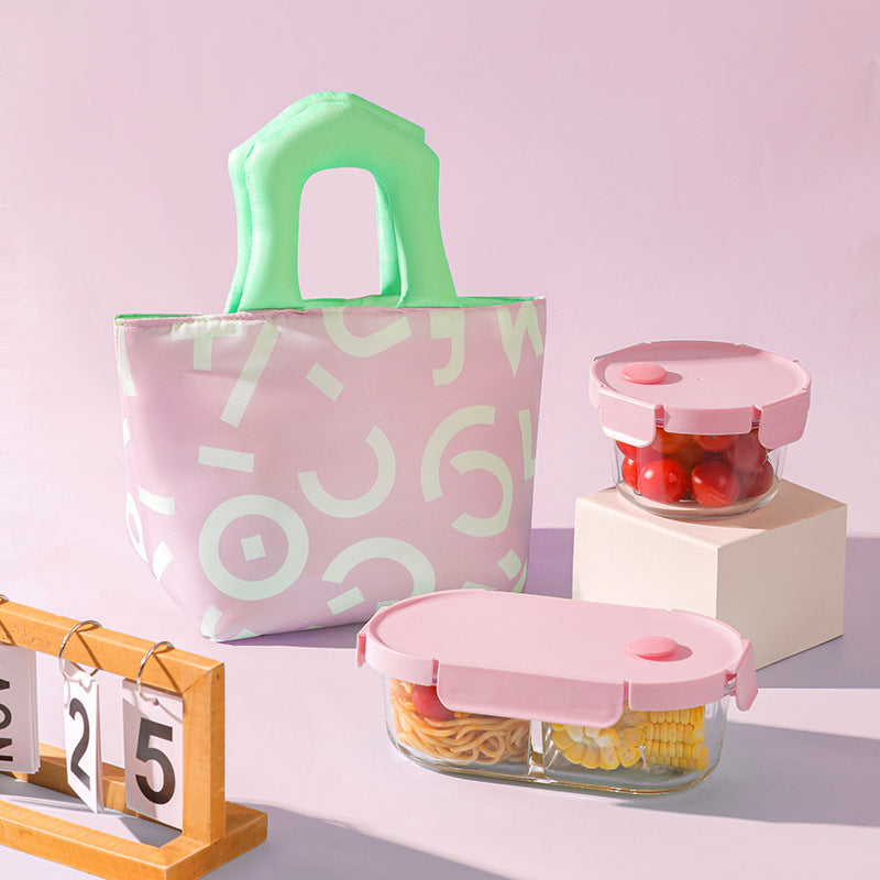 Insulated Lunch Bag Tote Fashion Graffiti Print with Soft Padded Handle Waterproof Thermal Cooler Bento Case for Work School and Picnics Blue with...
