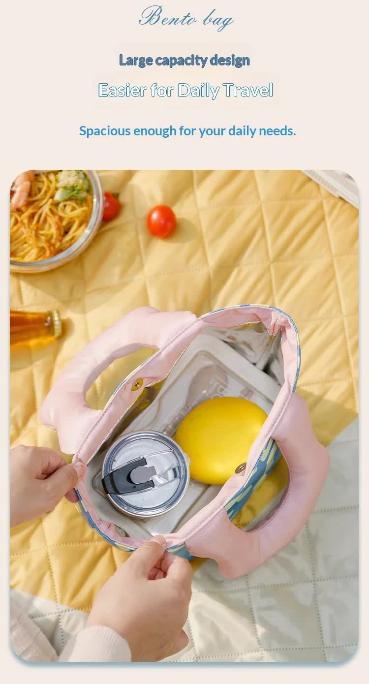 Insulated Lunch Bag Tote Fashion Graffiti Print with Soft Padded Handle Waterproof Thermal Cooler Bento Case for Work School and Picnics Blue with...