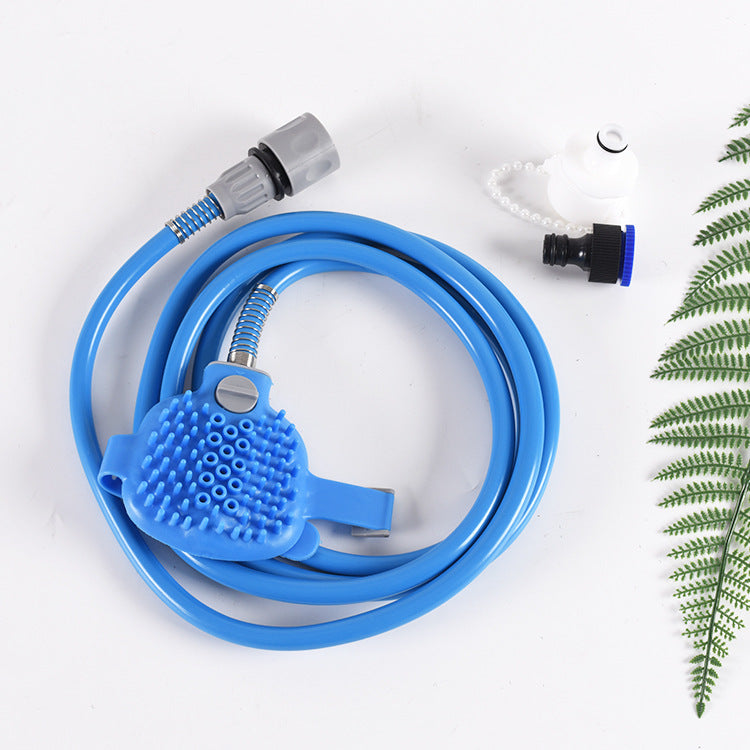 2-in-1 Pet Bathing Tool & Massager - Silicone Shower Sprayer with 2.2m Hose (Blue)
