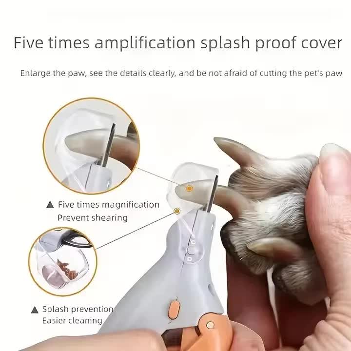 Illuminated Pet Nail Clippers with 5x Magnifier & LED Light - Professional Safety Claw Trimmer for Dogs & Cats - Non-Slip ABS Handle with Nail...