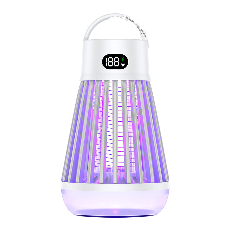 2-in-1 Rechargeable Mosquito Zapper & Camping Lantern - 2000V Electric Insect Killer with Smart Digital Display - 2000mAh Battery Portable