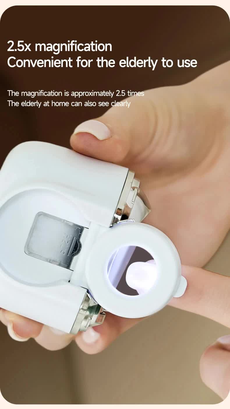 2-in-1 Electric Nail Clipper with Magnifying Glass & LED Light - Automatic Nail Trimmer & Polisher for Babies, Seniors & Adults - Safe USB...