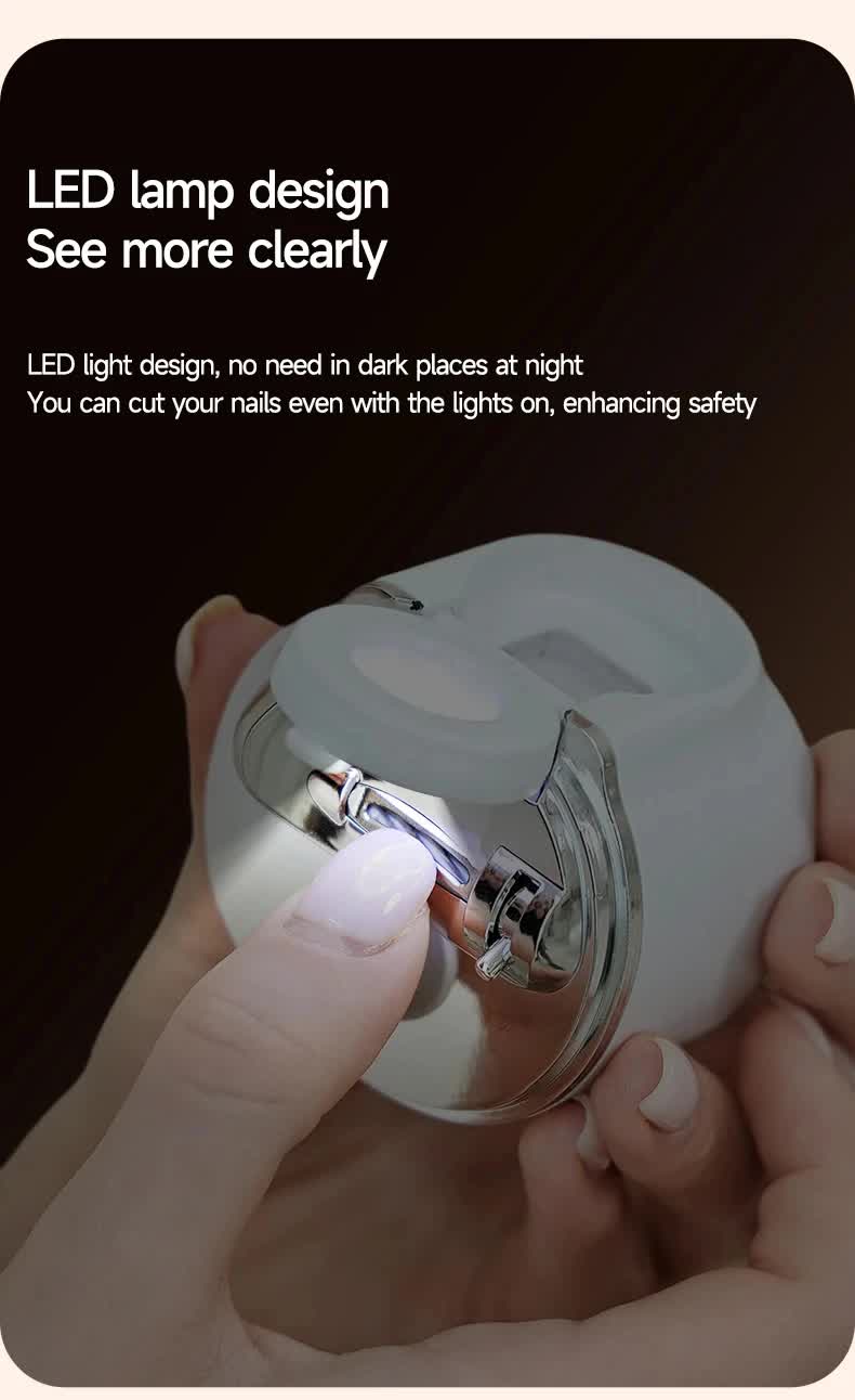 2-in-1 Electric Nail Clipper with Magnifying Glass & LED Light - Automatic Nail Trimmer & Polisher for Babies, Seniors & Adults - Safe USB...