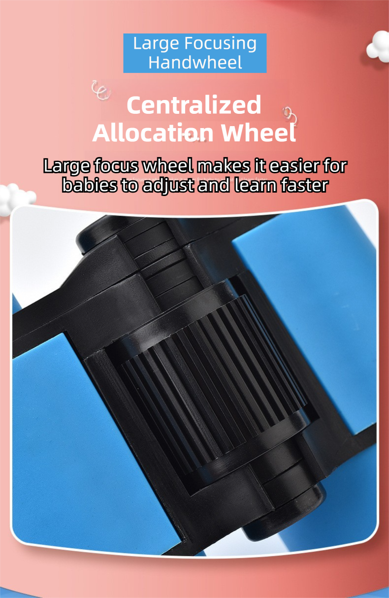 Blue 6X30 Lightweight Kids Binoculars with Non-Slip Colorful Rubber Grips - Educational Outdoor Exploration Toy with Shoulder Strap