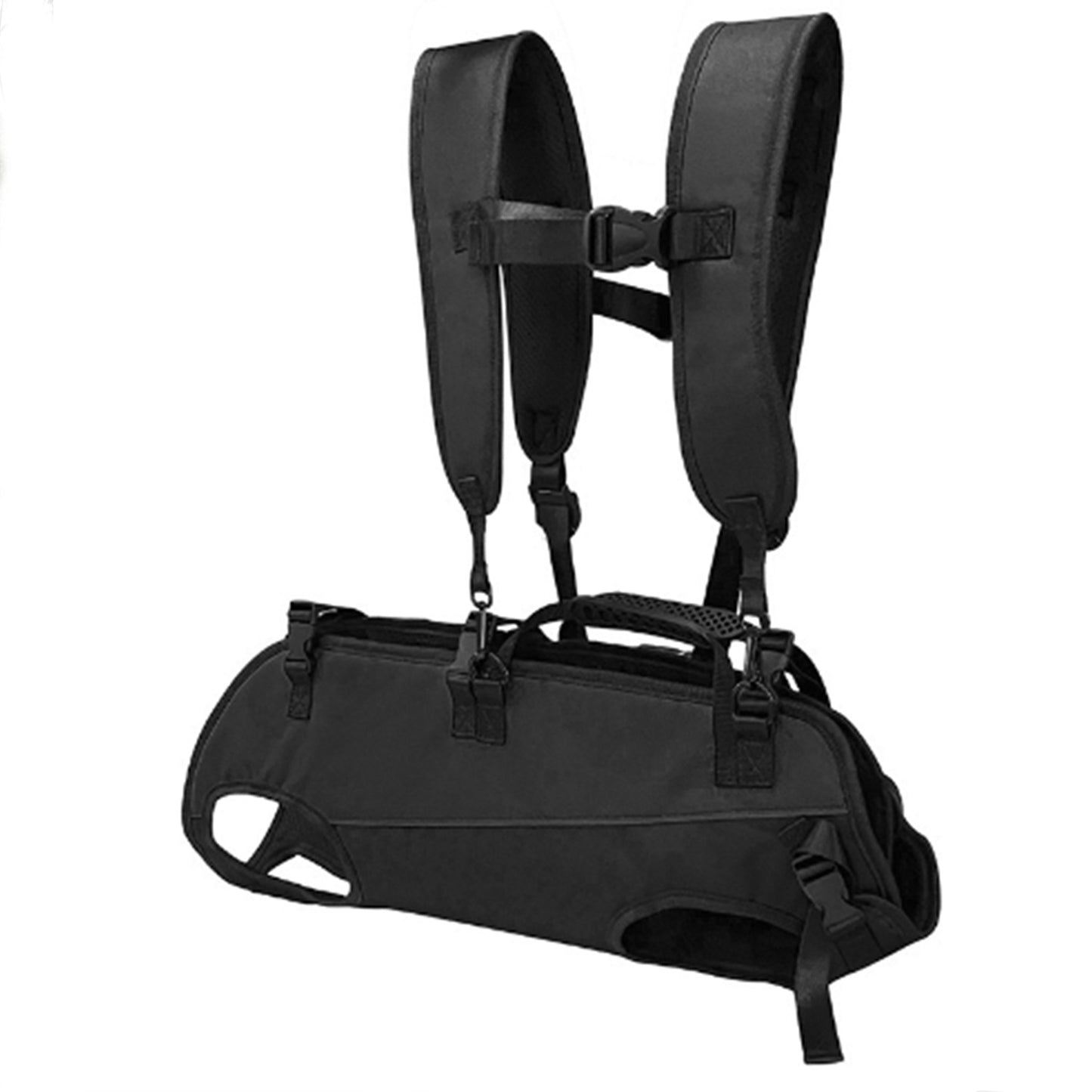 Black Multi-Functional Dog Carrier Backpack and Lift Harness for Hiking and Outdoor Use, Adjustable Breathable Pet Support Sling for Senior or...