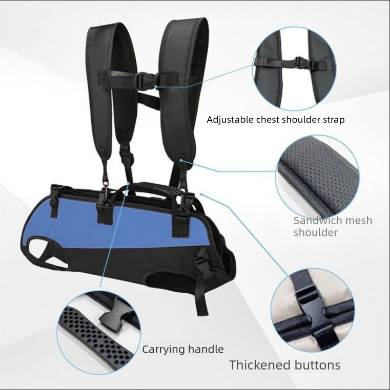 Black Multi-Functional Dog Carrier Backpack and Lift Harness for Hiking and Outdoor Use, Adjustable Breathable Pet Support Sling for Senior or...