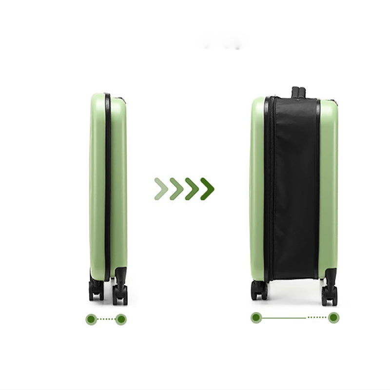 Green 20 Inch Foldable Carry-on Suitcase with 360 Spinner Wheels and Combination Lock, Lightweight Space Saving Hard Shell Luggage for Australian...