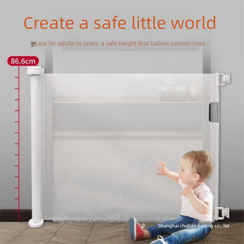 White Retractable Baby Safety Gate and Pet Barrier Extra Wide 300cm for Stairs and Doorways No Drill Mesh In-Home Protection Solution for Local...