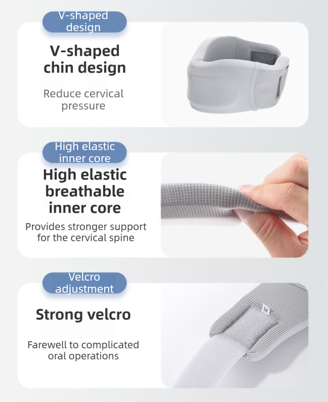 Light Green Adjustable Cooling Jelly Core Neck Brace with Washable Cover - 3D Hollow Cervical Collar for Posture & Forward Head Correction (L Size)