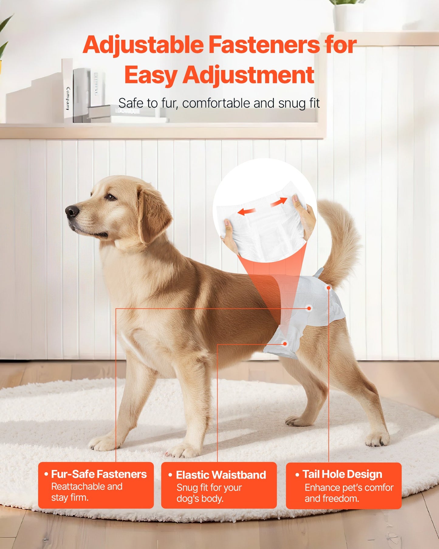 VEVOR Disposable Dog Diapers - Super Absorbent Female Dog Diapers, M, 96 Count