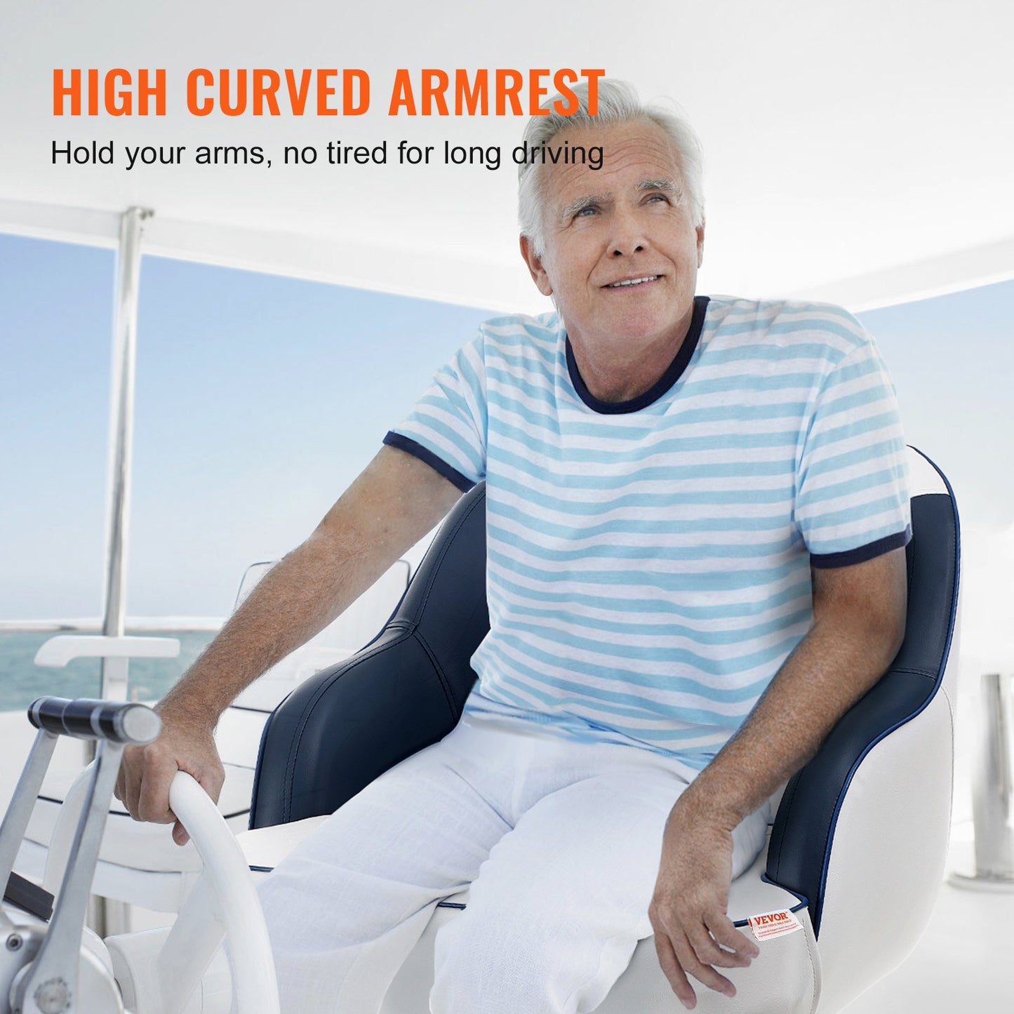 VEVOR Captain Bucket Seat, Pontoon Boat Seat with Thickened Sponge Padding, Boat Captain Chair for Fishing Boat, Sightseeing Boat, Speedboat,...