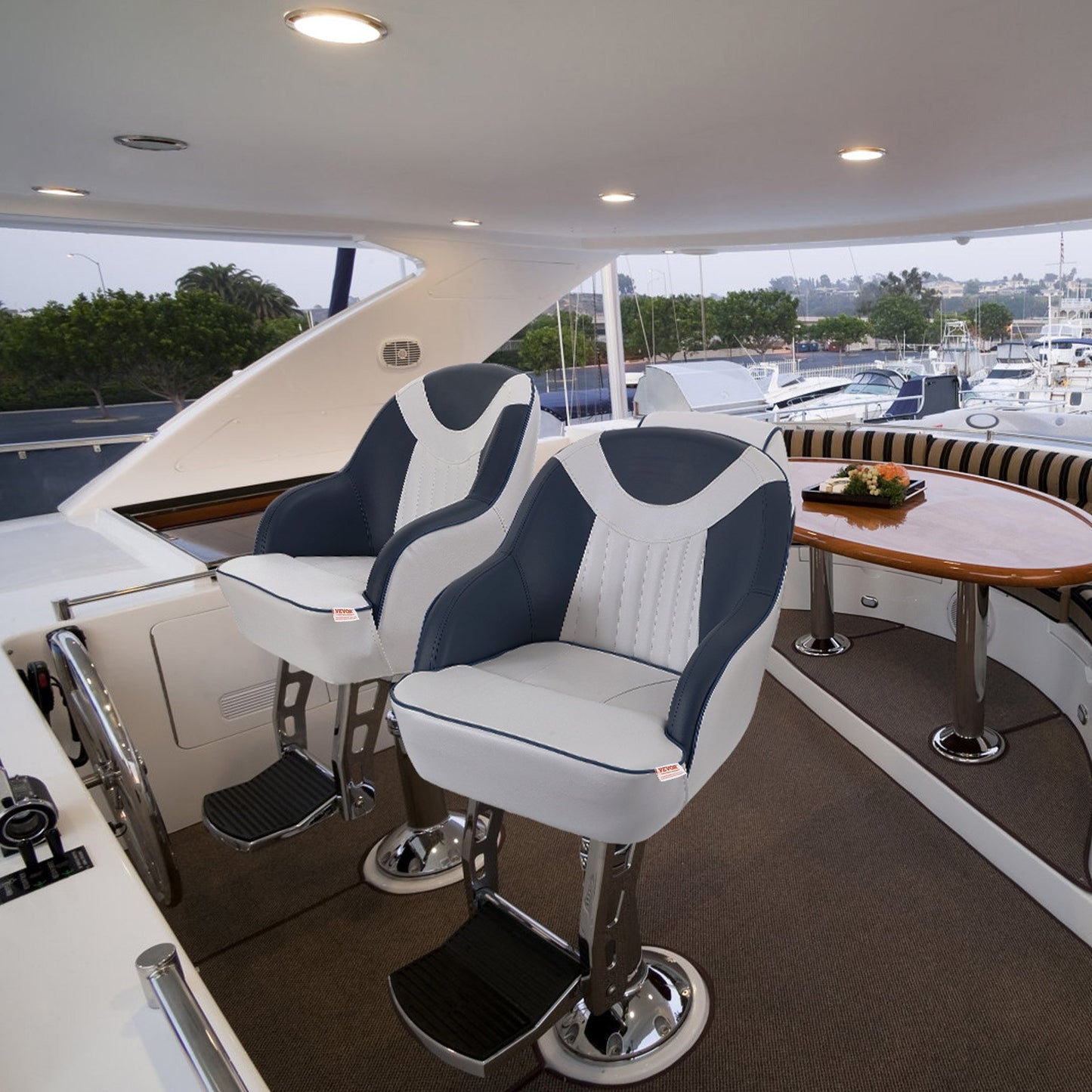 VEVOR Captain Bucket Seat, Pontoon Boat Seat with Thickened Sponge Padding, Boat Captain Chair for Fishing Boat, Sightseeing Boat, Speedboat,...