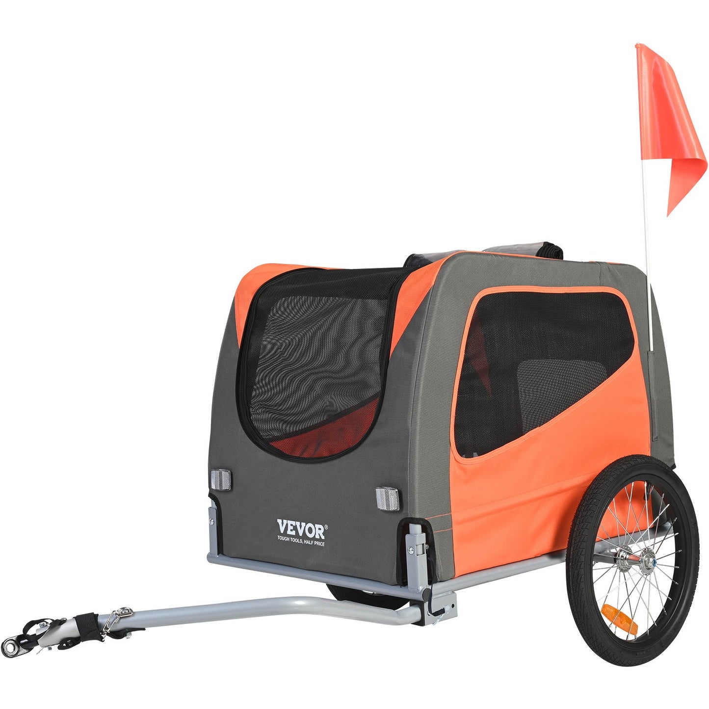 VEVOR Dog Bike Trailer, Supports up to 30 kg, Pet Cart Bicycle Carrier, Easy Folding Frame with Quick Release Wheels, Universal Bicycle Coupler,...