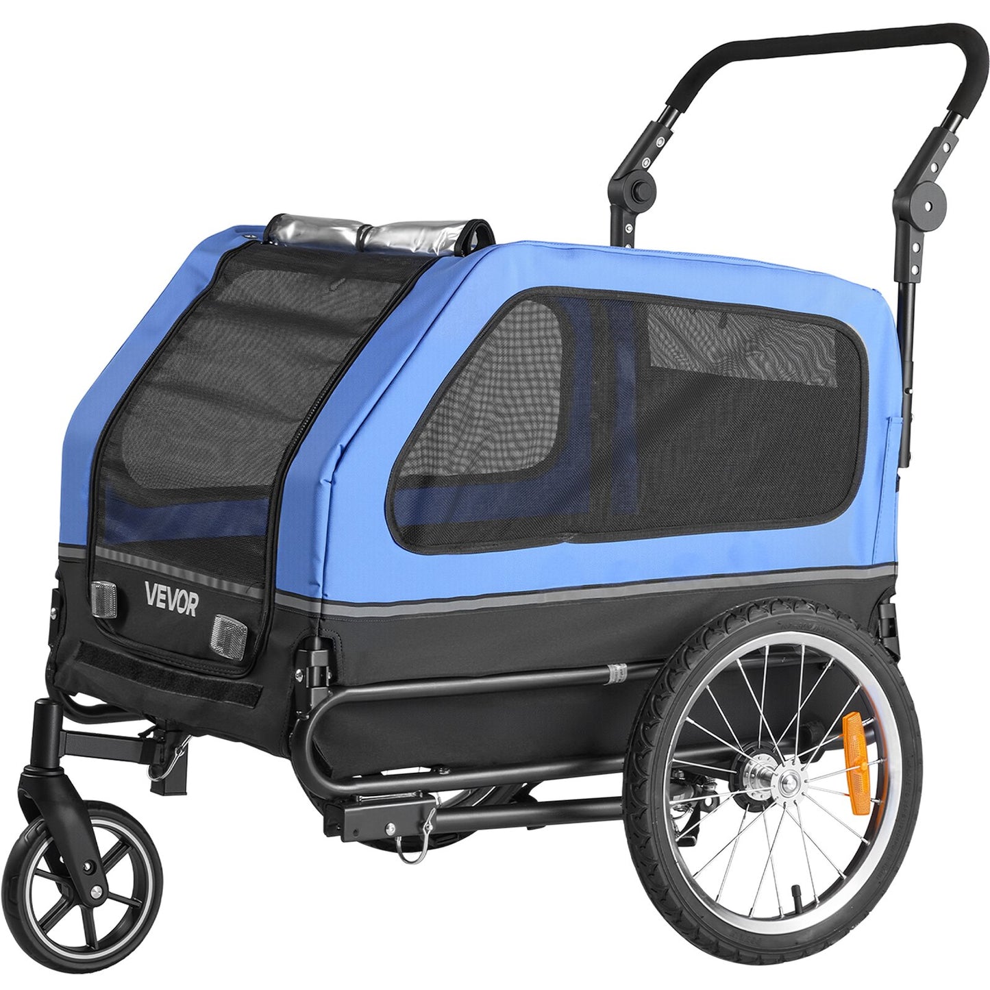 VEVOR Dog Bike Trailer, Supports up to 40 kg, 2-in-1 Pet Stroller Cart Bicycle Carrier for Small & Large Dogs, Easy Folding Frame with Quick...
