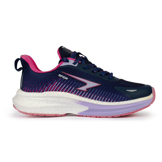 Zephyr 2.0 Girls Runners - Navy/Lavender/Fuchsia Lace