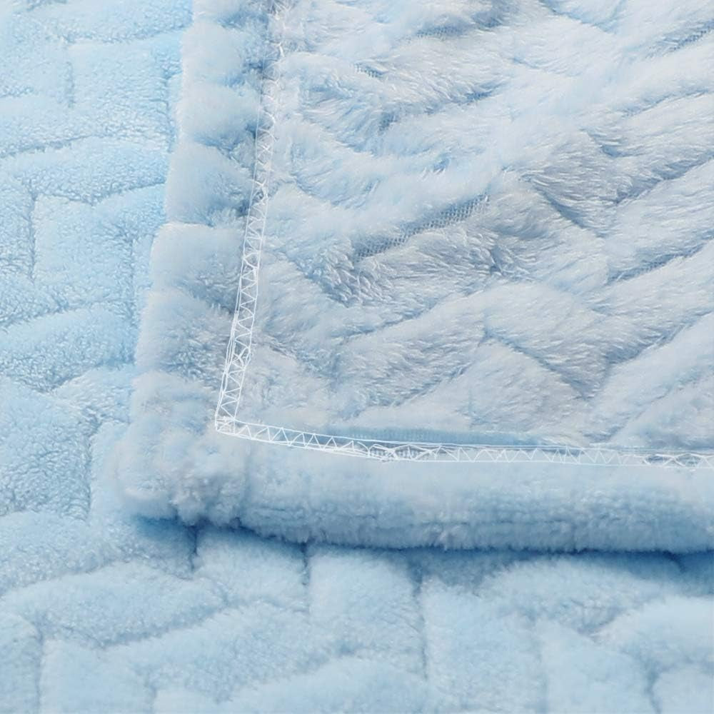 Baby Blanket Flannel, Cozy Throw Blankets for Newborn Infant and Toddler, Super Soft and Warm Receiving Baby Blanket for Crib Stroller (Blue 2532")