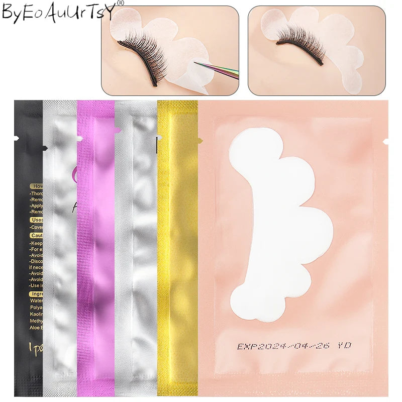 50 Pairs Eyelash Extension Under Eye Pads Grafting Eyelashes Cloud Shape Lash Stickers Hydrogel Patches Makeup Tool Accessory