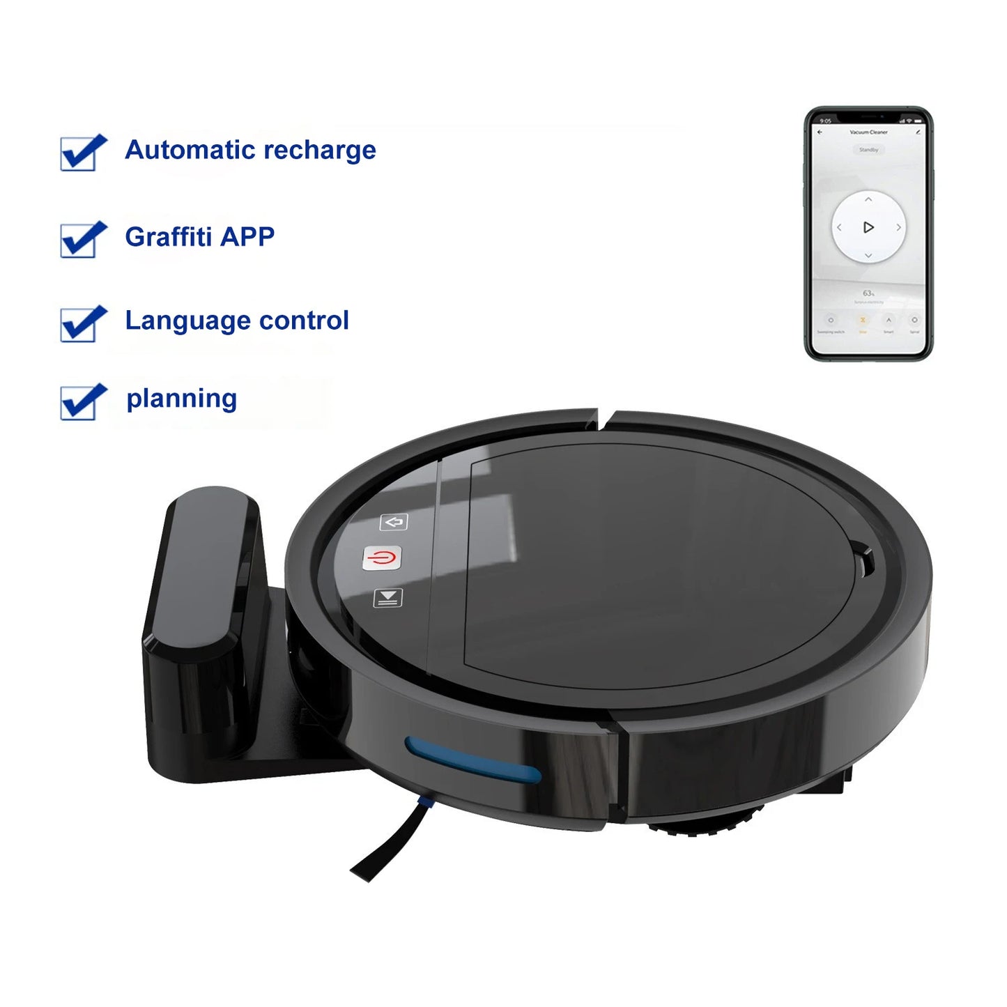 New 5-in-1 Robot Vacuum Cleaner Automatically Rechargeable Powerful suction Sweeping Machine Vacuum Cleaners For Home Office Use