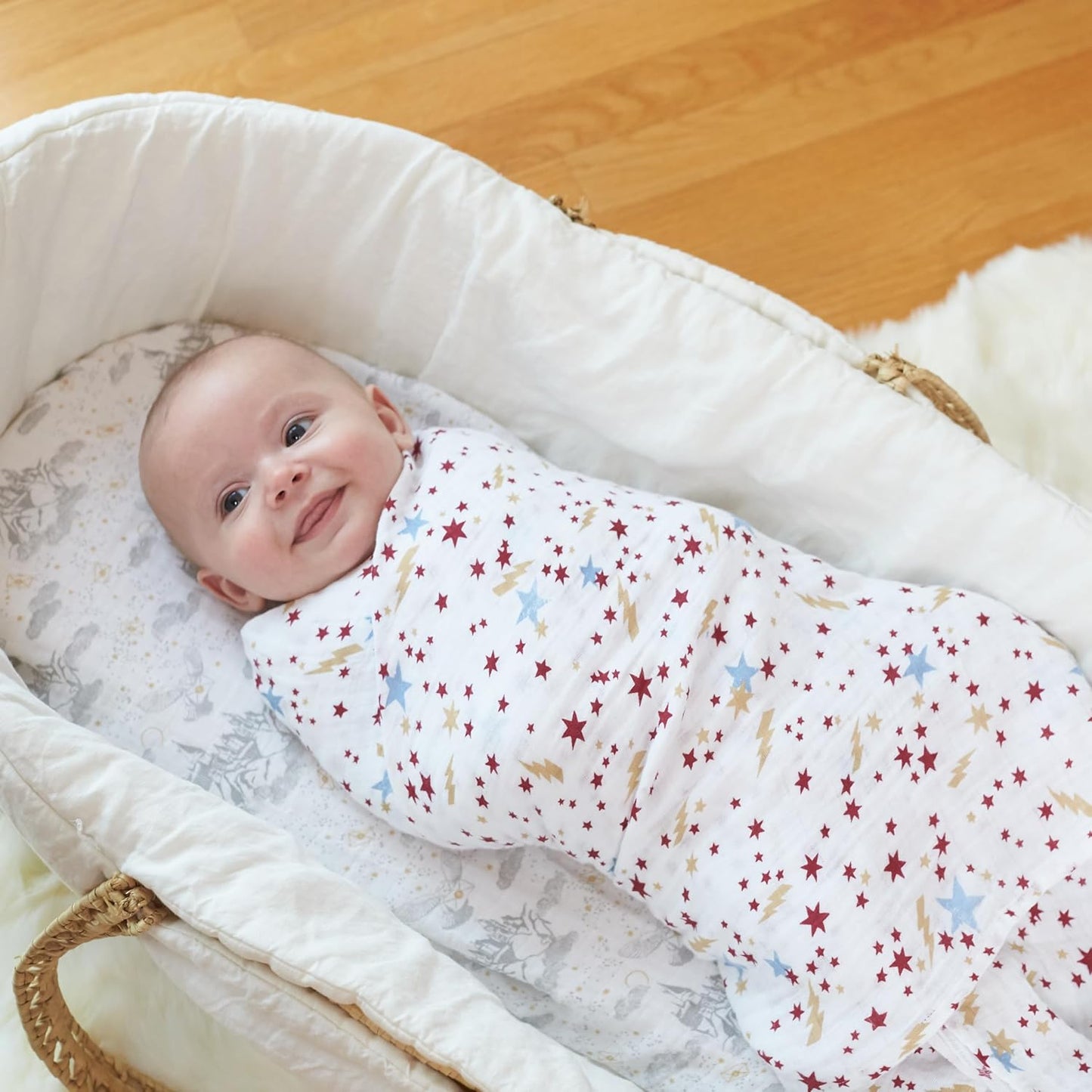 Boutique Muslin Swaddle Blanket for Baby Girls and Boys, Newborn Receiving Blanket for Swaddling, 100% Muslin Cotton Swaddle Wrap,4 Pack, Harry Potter