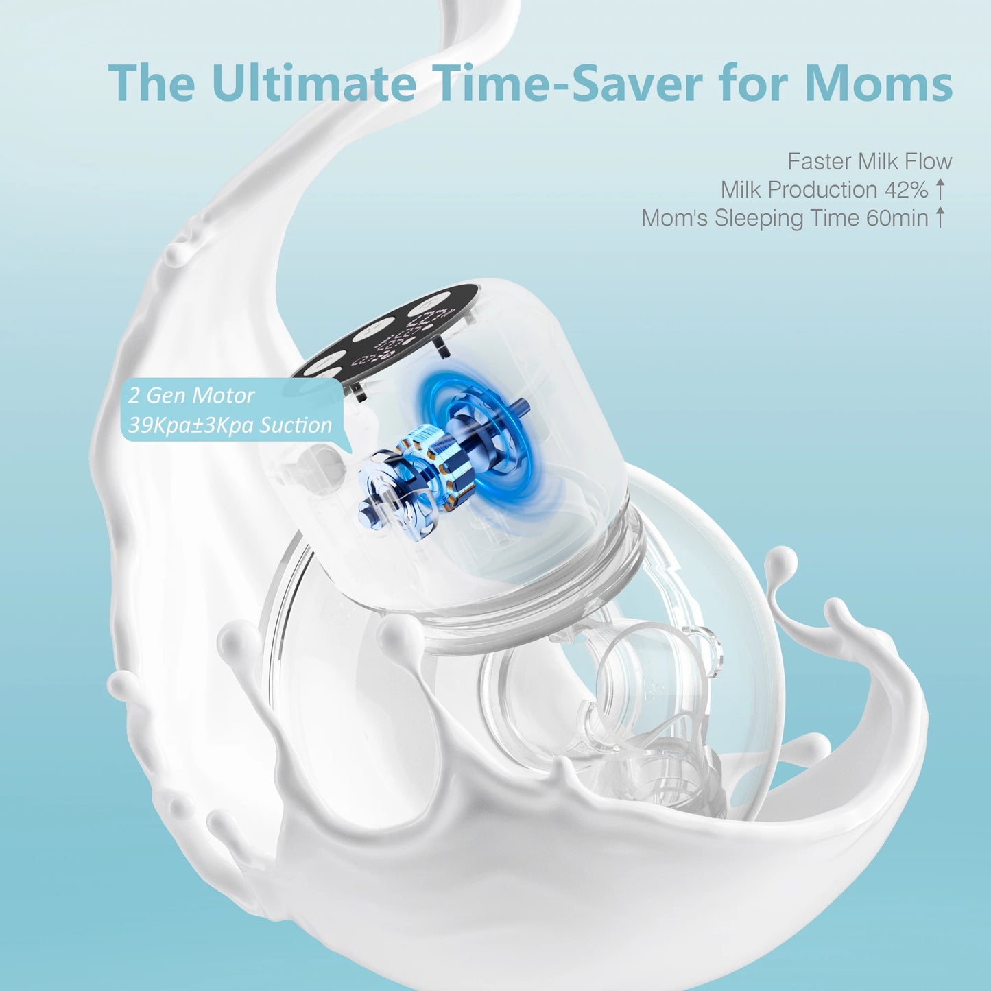 Dual Suction Electric Wearable Breast Pump 4 Modes 9 Levels Silent BPA-Free Hands Free Portable Breastfeeding,24mm Flange