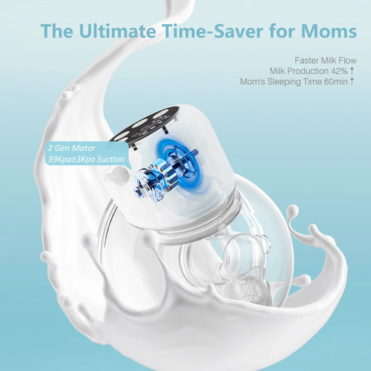 Dual Suction Electric Wearable Breast Pump 4 Modes 9 Levels Silent BPA-Free Hands Free Portable Breastfeeding,24mm Flange