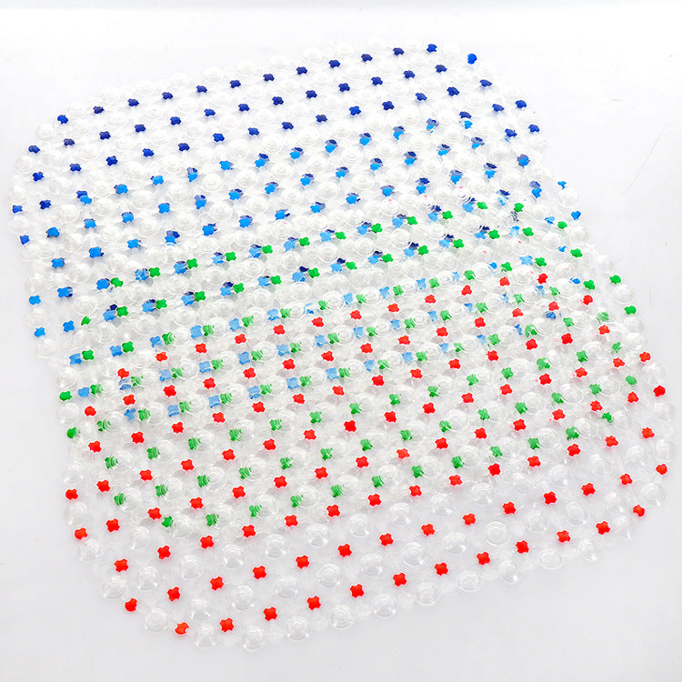 Colorful Beads Bathroom Non-slip Mat Hollow Foot Mat Suction Cup Floor Mat