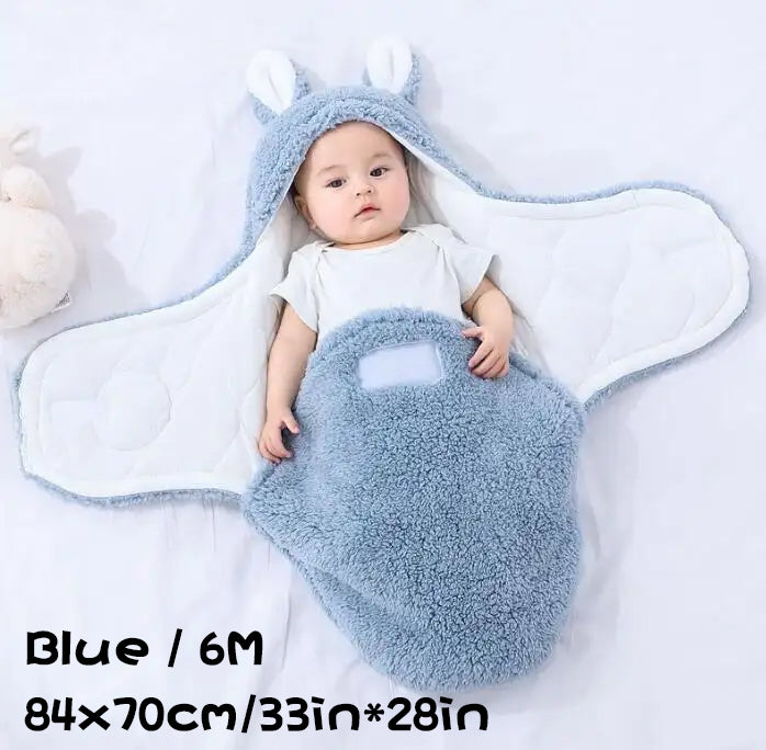 Super Soft Baby Sleeping Bag Fluffy Fleece Newborn Blanket Swaddle Blankets, Unisex Baby Wrap For Newborn Baby Boys Girls With Head-Protecting &...
